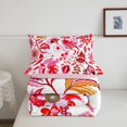 thumbnail image 5 of jejeloiu Vibrant Floral Twin Comforter Sets For Girls,Folk Print Bedding Set,Red Pink White,Pink Reversible,2pcs,1 Comforter and 1 Pillowcase, 5 of 7