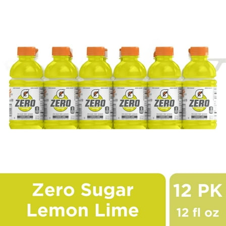 Gatorade Zero Sugar Yellow Lemon Lime Sports Drink Multipack Bottles - 12 bottles / 12 fl oz