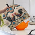 thumbnail image 3 of HELLHERO Polyester Canvas Coffee Pot Cloth Covers Back-to-back Roosters Flowers Lightweight Insulating Warming for Housewife, 3 of 7