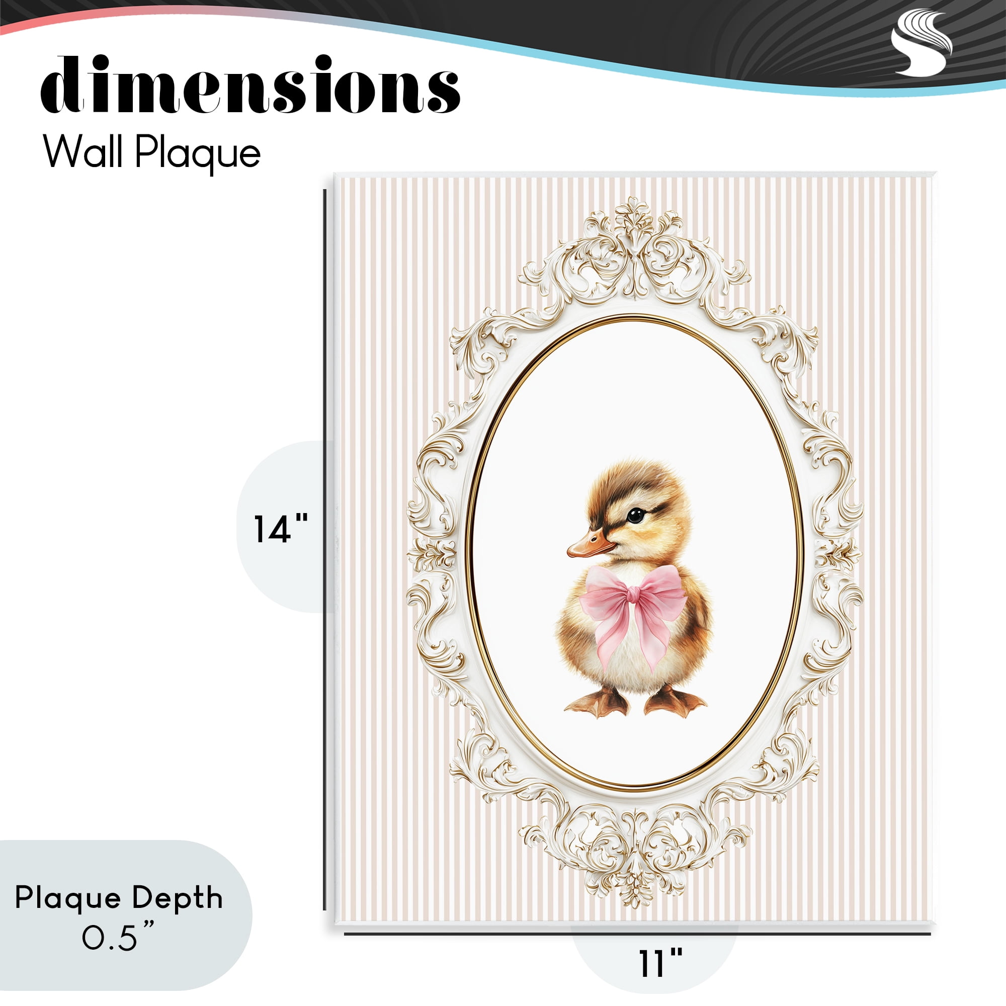 Stupell Industries Spring Gingham Baby Duck Wall Plaque Art, design by Christine Simpson Art