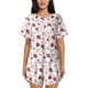 thumbnail image 1 of Fotbe Valentine's Day Conjunto de Pijama Estampado para Mujer, 2 Piezas, Ropa de Dormir con Camiseta de Manga Corta y Shorts Suaves-Large, 1 of 6