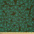 thumbnail image 2 of Ambesonne Ethnic Fabric by the Yard Microfiber, Foliage Pattern, 2 Yards, Seal Brown Turquoise, 2 of 2