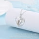 thumbnail image 2 of Collar ACOGVN con colgante en forma de corazón para mujer, con diseño de caballo y niña, chapado en plata, 2 of 7