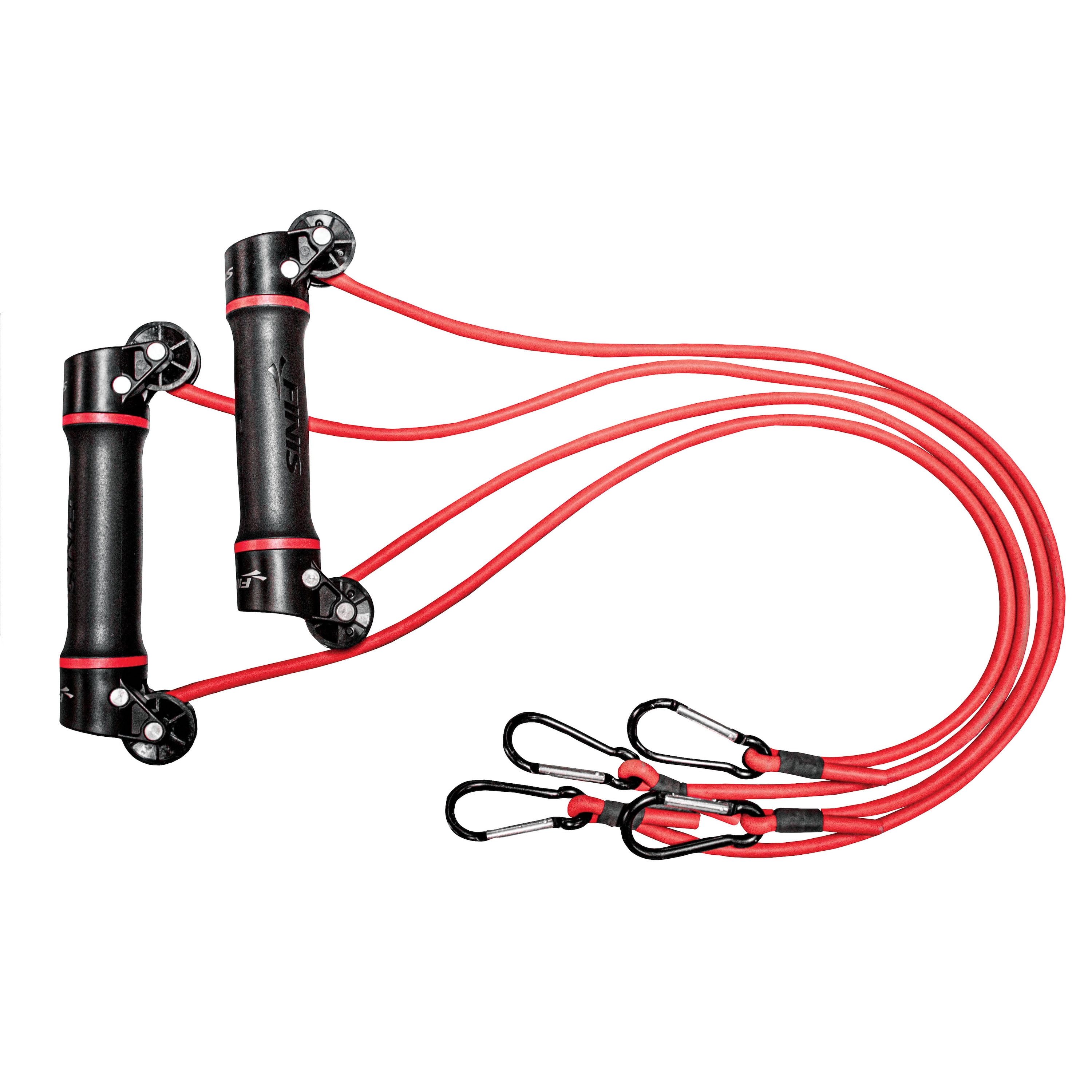 FINIS Slide Dryland Trainer - Resistance Training Exercise Bands to Improve Strength and Form - Dual-Handled Resistance Stretch Bands for All Ages - 9mm Resistance, Red