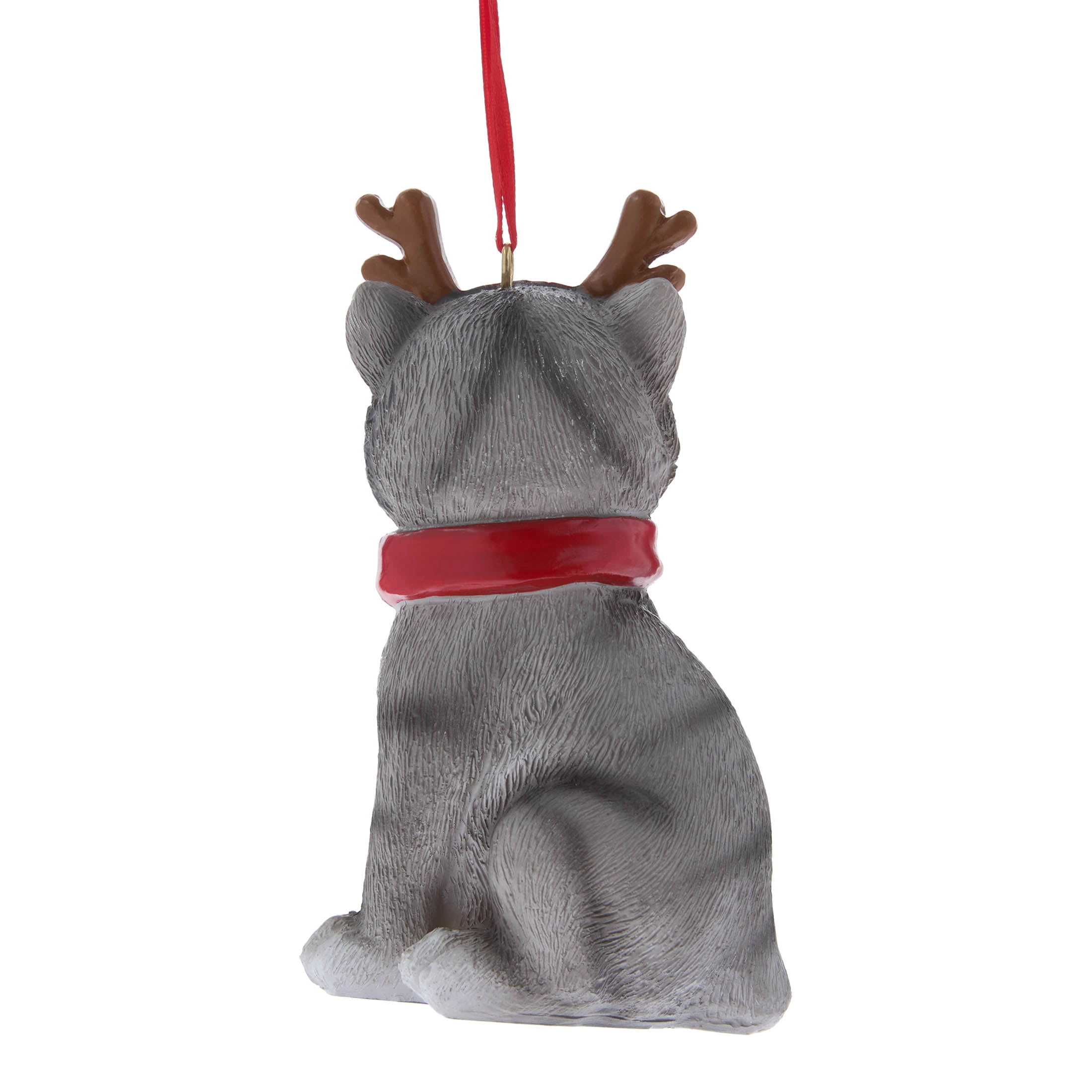 Gray Cat with Antlers Christmas Ornament, 5", by Holiday Time