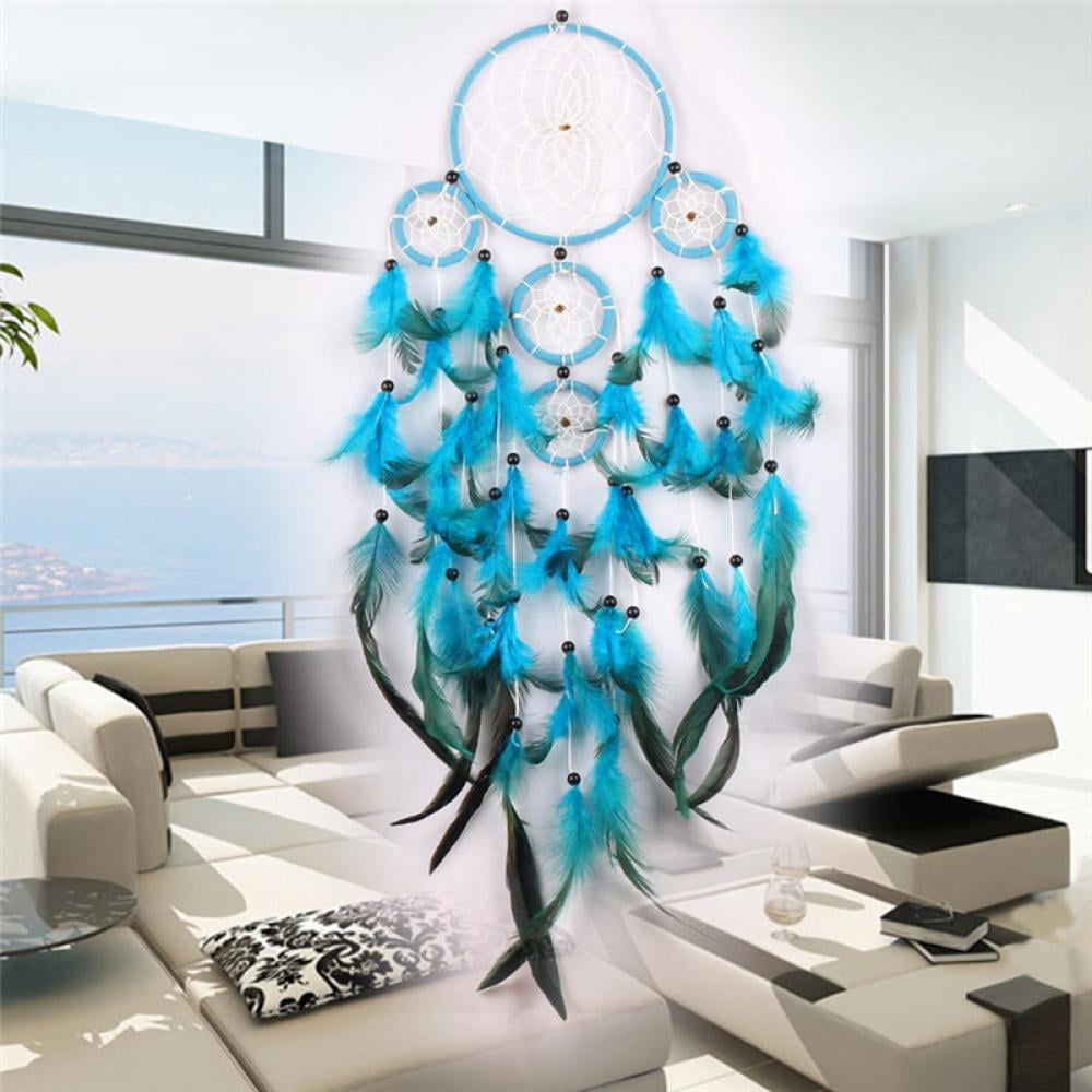Dreamcatcher LED Car Wall Hanging Decor Indoor Home Wedding Decoration  Birthday Gifts Dream Catcher Dreamcatcher Hanging Ornaments Accessories  Cute Car Indoor Home Hanging Hand Knitting LED Blue 