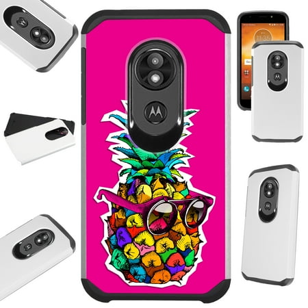 For Motorola Moto E5 Play | Moto E5 Cruise Case Hybrid TPU Fusion Phone Cover (Pineapple Sunglasses)