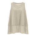 thumbnail image 4 of WCJM Women's Tanks Flowy Chiffon Sleeveless Blouse for Women Double Layers Crewneck Tank Top Ladies Summer White Tunic Shirt, 4 of 7
