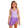 thumbnail image 6 of Piuwrlz Purple Swimsuit Toddler Girls Swimming Suit One Piece Bow-knot Stripe School Uniform T Shirt Purple Size 4 Years, 6 of 10