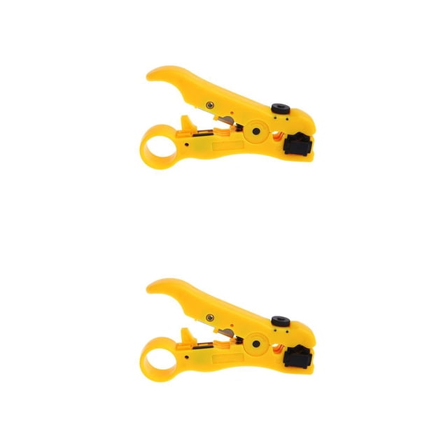 Kenally Cable de alambre pelador de cortador universal para herramienta de pelado coaxial UTP/STP RG59/6/7/11 de alambre plano o Amarillo 2piezas Kenally CBP033679