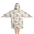 thumbnail image 2 of Beige Wave Cow Flower Pattern Blanket Hoodies for Kids 6-13YR Oversize Wearable Blanket Hoodies for Boys Girls Teens, 2 of 7