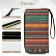 thumbnail image 5 of Womens Wallet Bifold Ladies Cluth Bag Wristlet Wrist Strap Long Purse Mexican BOHO Strips Design, 5 of 6