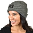 thumbnail image 2 of C.C Unisex Thick Winter Warm Reflective Knit Cuff Beanie, Dark Melange Gray, 2 of 3