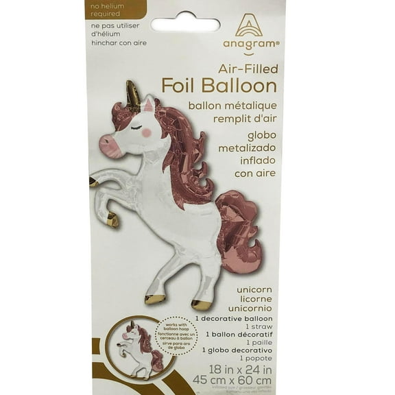 Unicorn Balloon Inflate with Air 24" Tall For Table Centerpiece