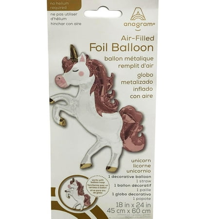 Unicorn Balloon Inflate with Air 24" Tall For Table Centerpiece