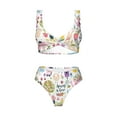 thumbnail image 4 of Rocae Spring Flowers Birds for Bikini Set for Women Two Piece Sexy High Swimsuits Split Crossover Bikini Medium, 4 of 9