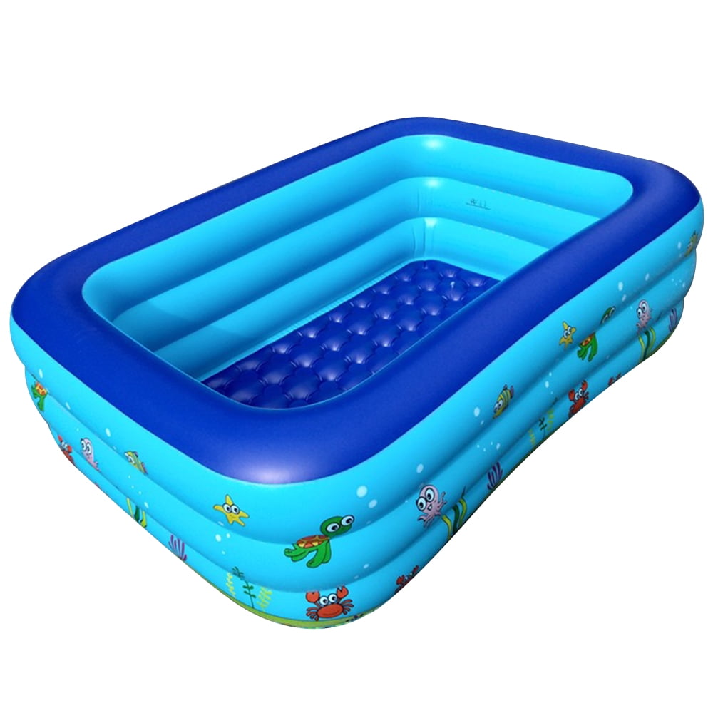 Inflatable Family Swimming Pool, Rectangular Paddling Pool for Kids, Adults, Babies, Outdoor