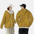 thumbnail image 6 of Fotbe Gold Glitter Men's Women's UPF 50+ Sun Protection Jacket Hooded Cooling Shirt with Pockets Hiking Outdoor Performance-Small, 6 of 9