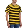 thumbnail image 2 of Bixox Men's Bee Stripe Printed Short Sleeve Skinny Athletic T-Shirt, 2 of 6