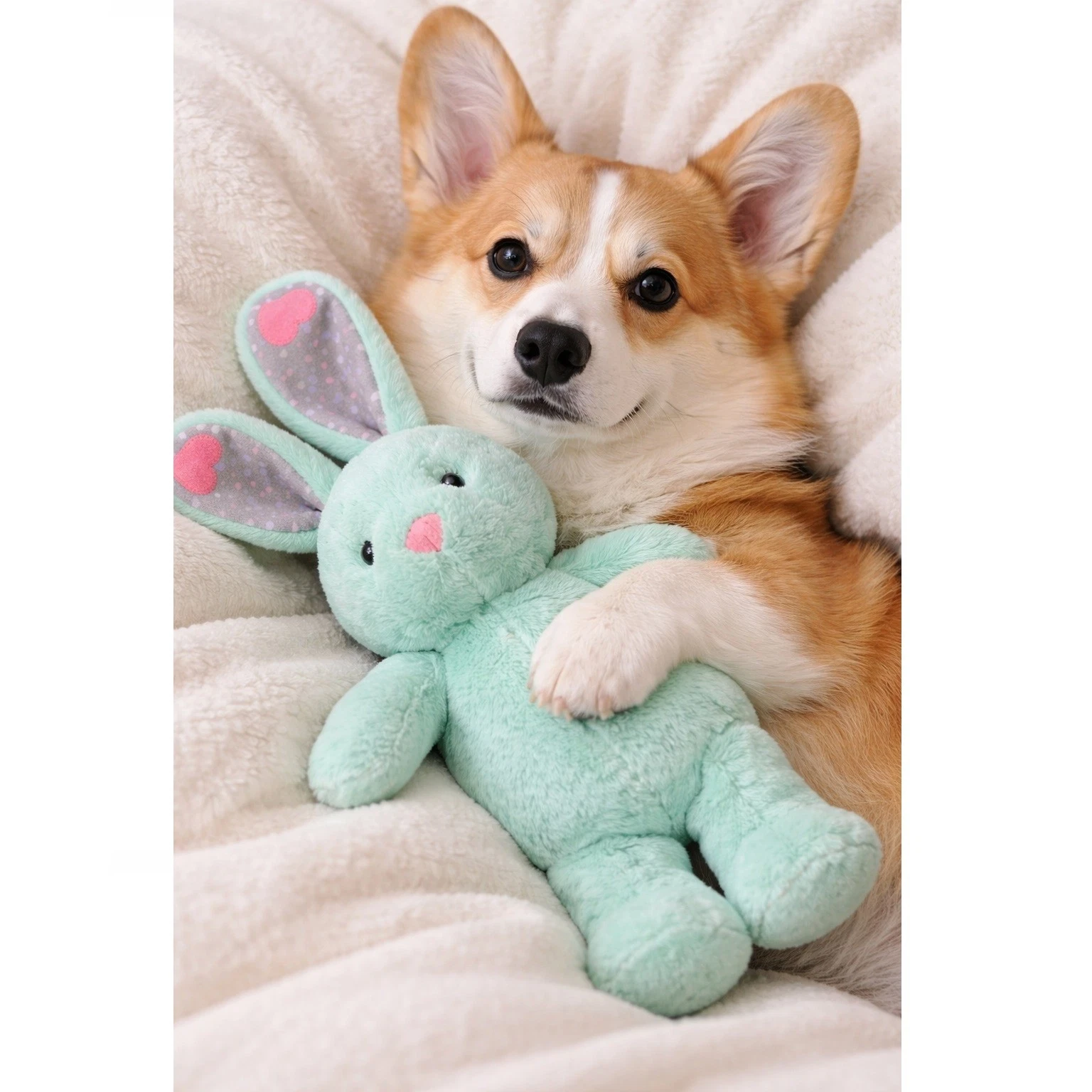 Plush Dog Toy Soothing Calming Lavender Infused 12 Inch Bunny With Heartbeat (Full Set_All 3 Colors)