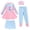 Pink1, variant on Swim Suits for Girls Long Sleeve 2 Pcs Rash Guard with Upf Sun Toddler Little Youth Kids Swimwear