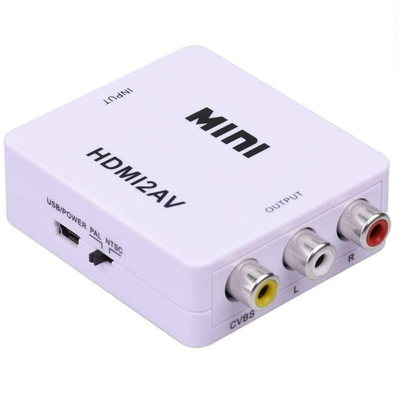 HDMI zu RCA Konverter, 1080p HDMI zu AV 3RCA CVBs Composite Video Audio Konverter Adapter unterstützt PAL/NTSC für Amazon Fire TV Stick, Roku, Chromecast, Apple TV, PC, Laptop, Xbox, HDTV, DVD