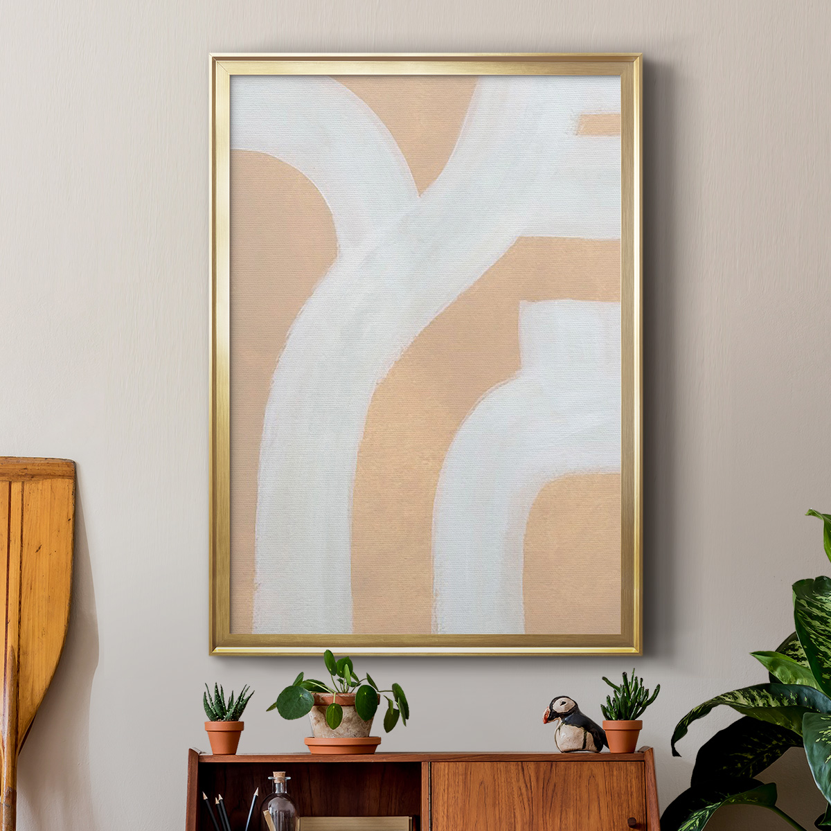 Neutral Winding Paths I Premium Framed Print, in Gold, Black, or Silver - Ready to Hang