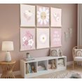 thumbnail image 3 of 6 piezas de lona floral rosa para niñas, deción de pared de cuarto de bebé, margaritas, flores silvestres, cuadros, bohemio, deción de pared, para niñas, sala de estar, recámara, deción, 3 of 5