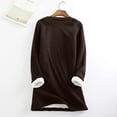 thumbnail image 4 of IROINNID Discount Women's Fall Tops Long Sleeve Winter Warm Loose Fit Pullover Thickened Lamb Wool Casual Tops for Women,Brown, 4 of 4