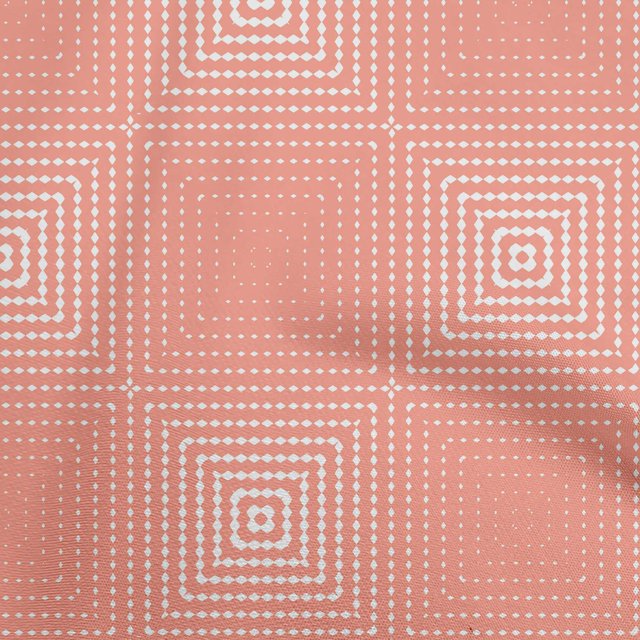 oneOone Velvet Dark Peach Fabric Geometric Sewing Material Print Fabric By The Yard 58 Inch Wide