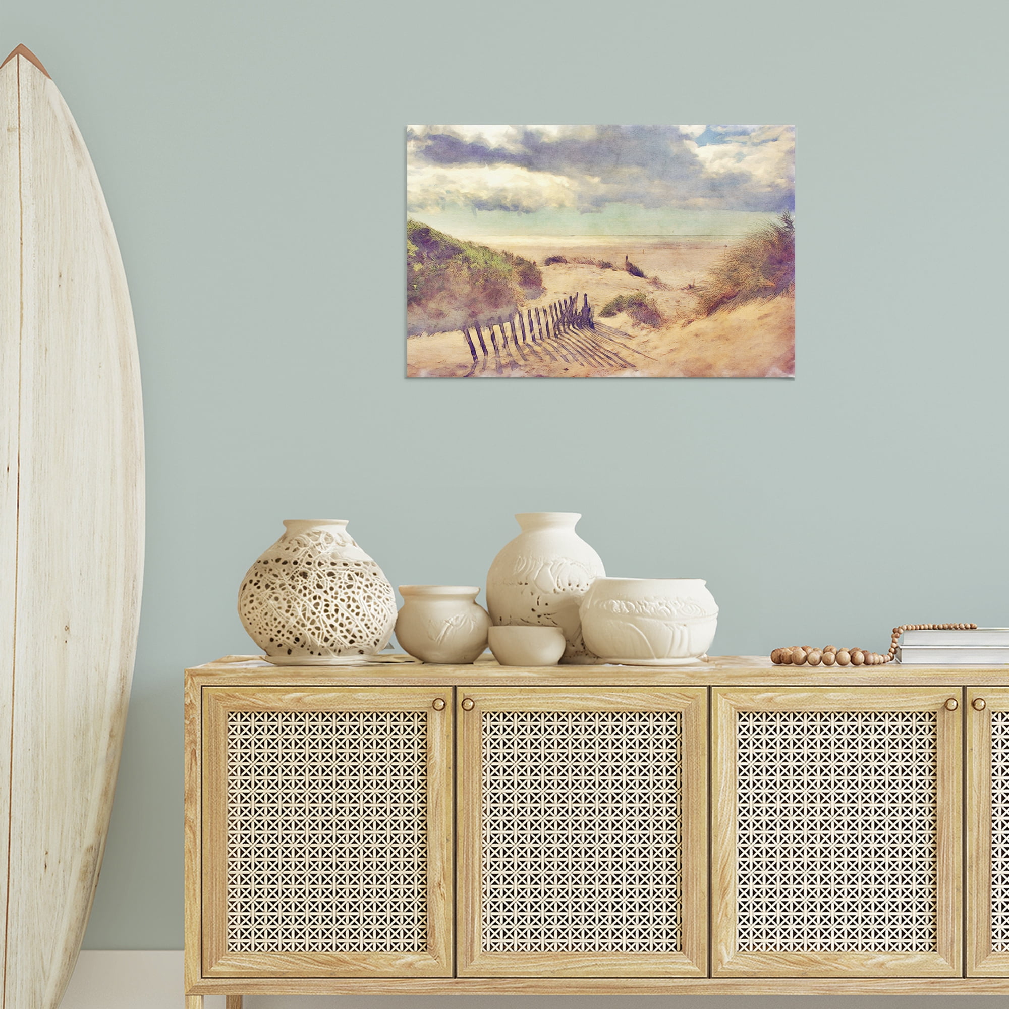Stupell Industries Golden Sands Beach Landscape & Nature Painting Wrapped Canvas Art Print Wall Art, 30 x 20