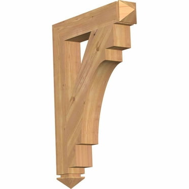 Ekena Millwork 5 1/2"W x 34"D x 38"H Merced Traditional Smooth Bracket, Western Red Cedar