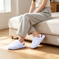 thumbnail image 4 of ZVNAΖH Women's Quilted Plush Closed Toe Slippers Winter Warm Fuzzy House Shoes with Slingback Strap Indoor Bedroom Slides, 4 of 8