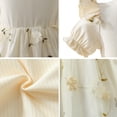 thumbnail image 6 of IPIO Toddler Girls Floral Tulle Party Dress with Puff Sleeves for Birthday Wedding Summer, size 6 beige, 6 of 7