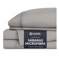 thumbnail image 1 of Juego de Sábanas Individual de Microfibra Esquimal, Hipoalergénicas para Colchones de hata 40 cm alto , Gris, 1 of 7