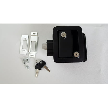 NEW C.A.C. BLACK RV CAMPER TRAILER MOTORHOME PADDLE ENTRY DOOR LOCK LATCH HANDLE KNOB DEADBOLT By Class A Customs Ship from