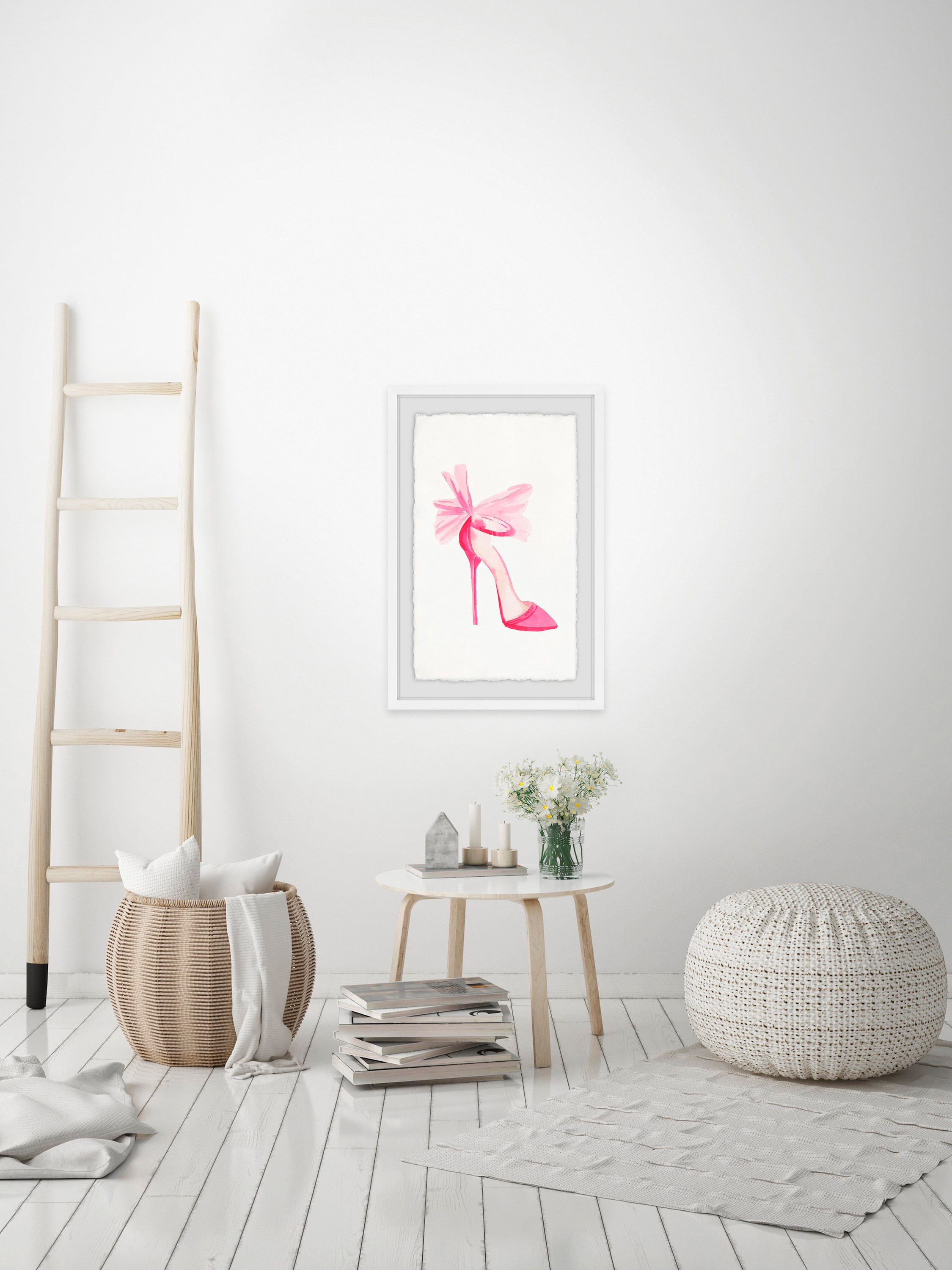 Pink High Heels Framed Painting Print
