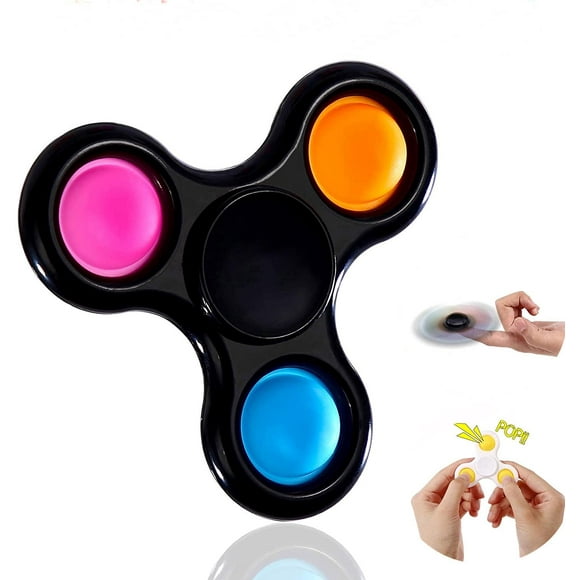 New Simple Fidget Dimple Toy,Hand Spinner Stress Relief Toy,2 in 1 Hand Spin Toy,Push Pop Bubble SiliconeToy,Children Adults Can Stress Relief and Anti-Anxiety Spinner Toy