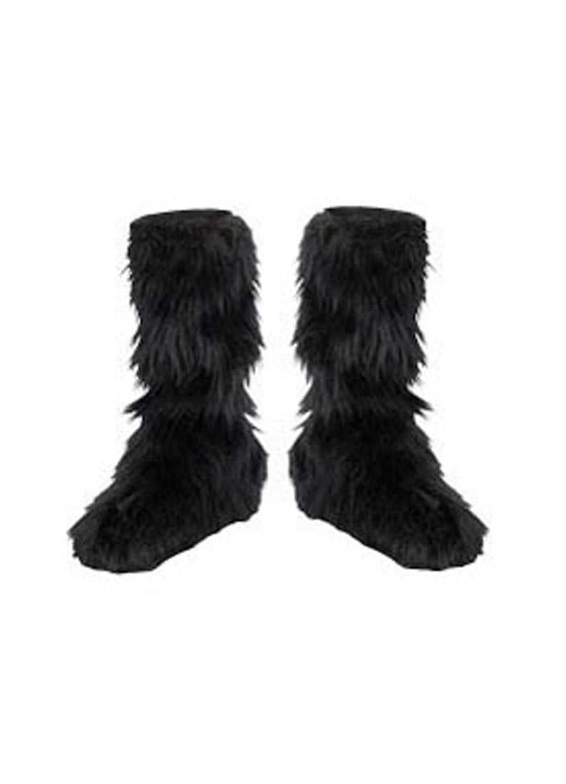 Furry Black Boot Covers for Children 
