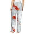 thumbnail image 3 of Disketp Koi Fish Corals,Spring Summer Print Women'S Comfy Pajama Pants Casual Drawstring Palazzo Lounge Wide Leg Pants, 3 of 9