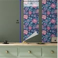 thumbnail image 5 of Ambesonne Floral Peel & Stick Wallpaper for Home, Lotus and Peonies Retro Art, 13"x36", Night Blue and Pale Pink, 5 of 5