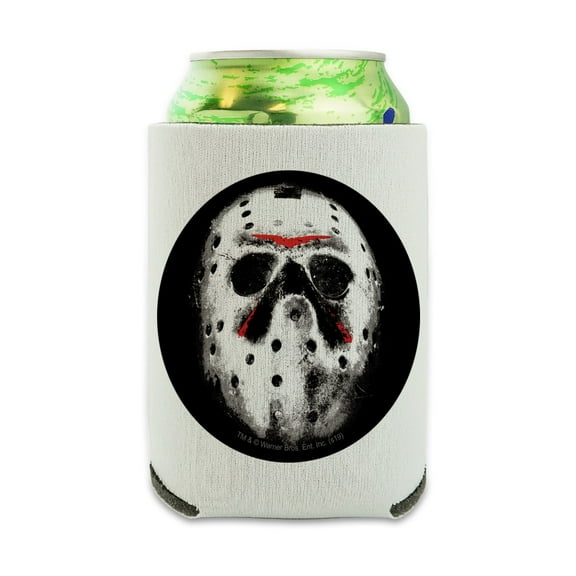 Friday the 13th Jason Mask Can Cooler - Drink Sleeve Hugger Collapsible Insulator - Beverage Insulated Holder