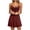 Wine 06, variant on Karymi Adjustable Spaghetti Strap Mini Dress, V-Neck Drawstring A-Line Flare Dress, Casual Solid Summer Swing Dress with Lettuce Hem Wedding Guest Dresses for Women