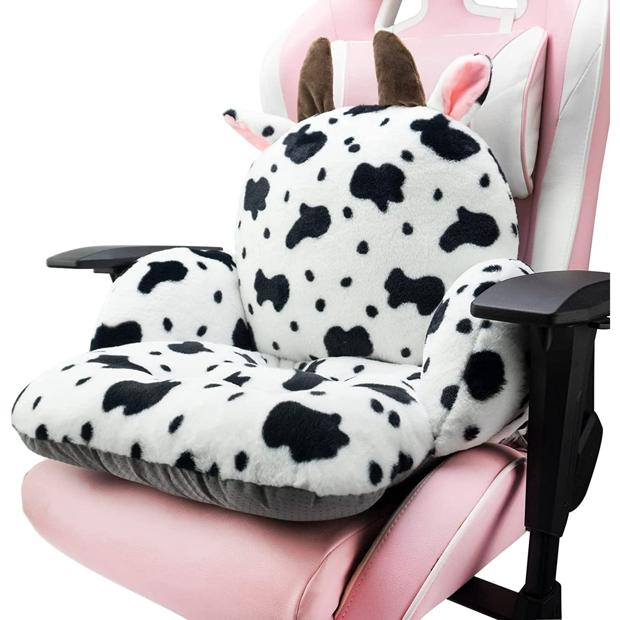 Cute Seat Cushion with Backrest Non Slip Kawaii Chair Pillow for Gamer Chair Comfy Chair Cushion for Bedroom 22 x 16