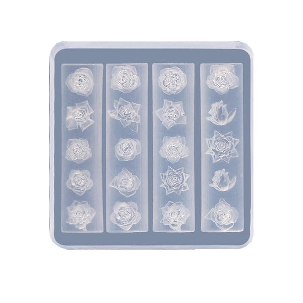Versatile Silicone Mold Set for 3D Nail Art with Rose Flower Designs Ideal for Crafting and Jewelry Making