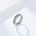 thumbnail image 5 of Anillo de cadena cubana de tejido doble con viento frío de Europa y Estados Unidos, joyería de mano con personalidad de nicho neutral sin género, 5 of 5