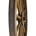thumbnail image 5 of Westcharm 24 in. Dia. Steel-Rimmed Rustic Wooden Wagon Wheels - Decorative Wall Décor, Set of Two, Brown, 5 of 7