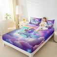 thumbnail image 4 of Castle Fairy Cute Animal Unicorn Twin Sheet Sets 3pcs for Preppy Children Kids,Dreamy Princess Twin Fitted Sheet Microfiber,Kawaii Rainbow Breathable Flat Sheet,Breathable Home Decor, 4 of 7