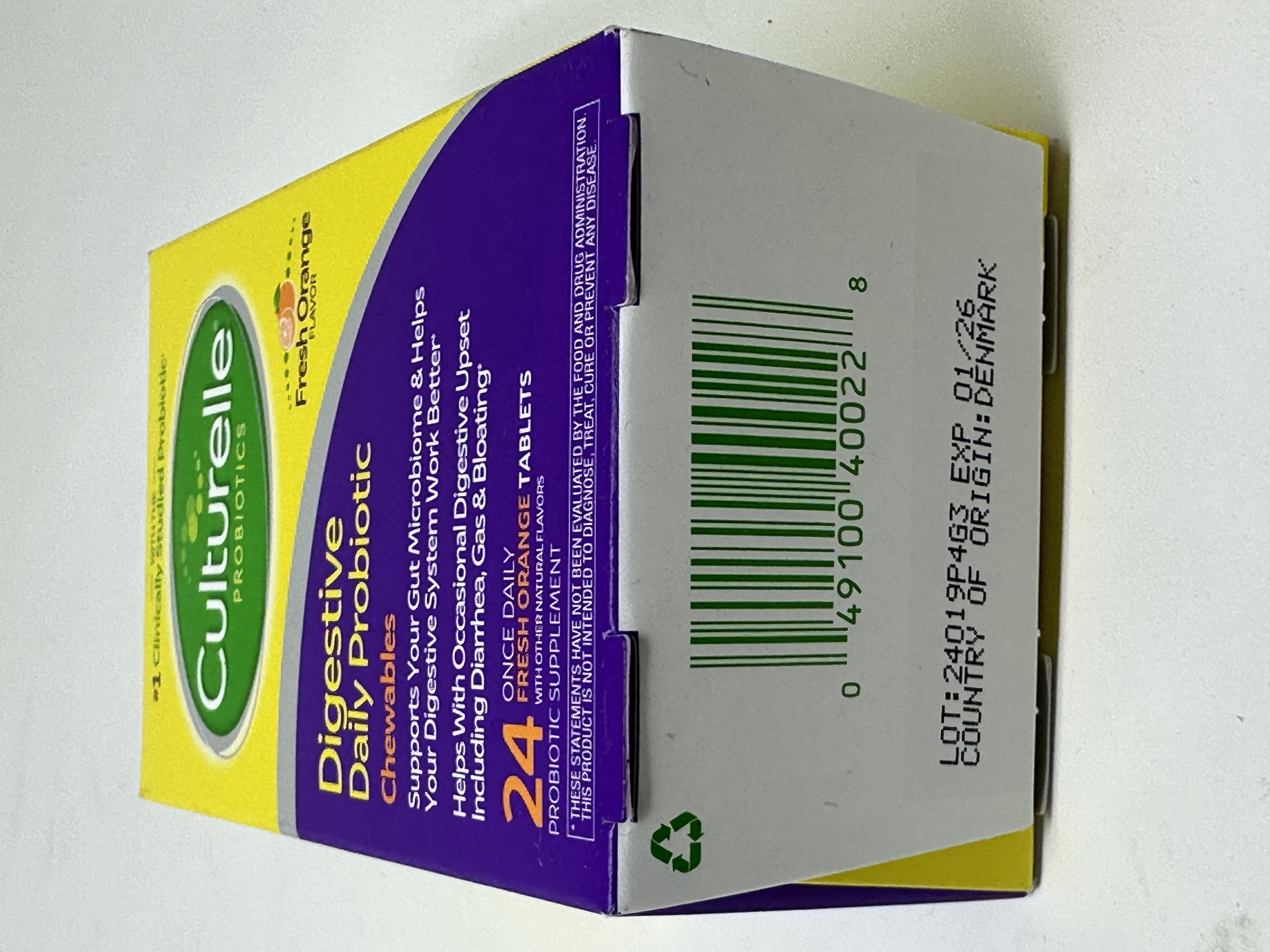 Culturelle Probiotics Digestive Health Lactobacillus Fresh Orange, 24 ct
