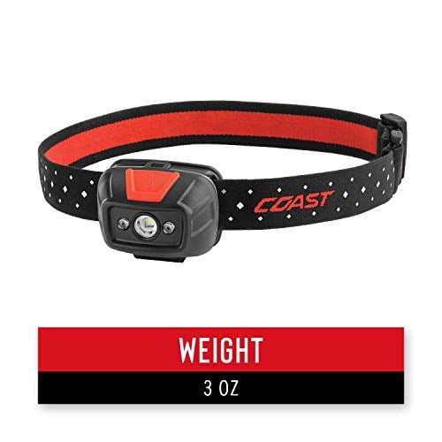 Coast FL19 330 lm Black/Red LED Head Lamp AAA Battery